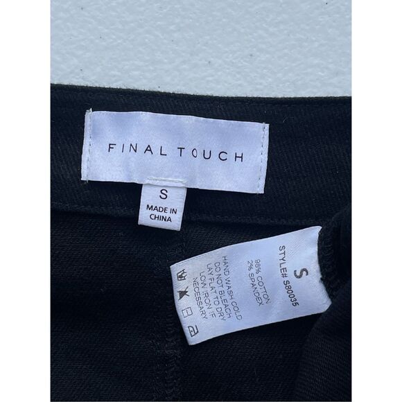 1513 Final Touch Black Button Stretch Pencil Skirt Size Small - Picture 3 of 6